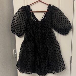 Forever 21 Sheer Black Polka Dot Dress
